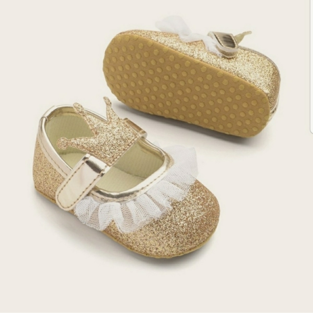 Infant Glitter Princess Ruffle Toe Shoes - Picture 2 of 5